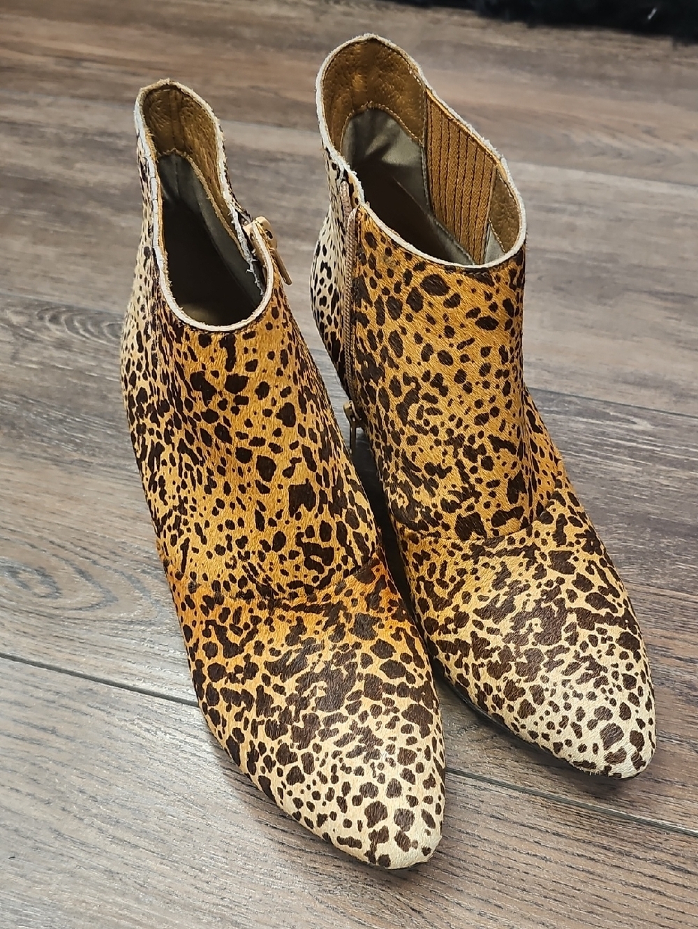 Animal, Leopard, Ankle, Booties, Cow, Leather, Casual, Office, Western, Party